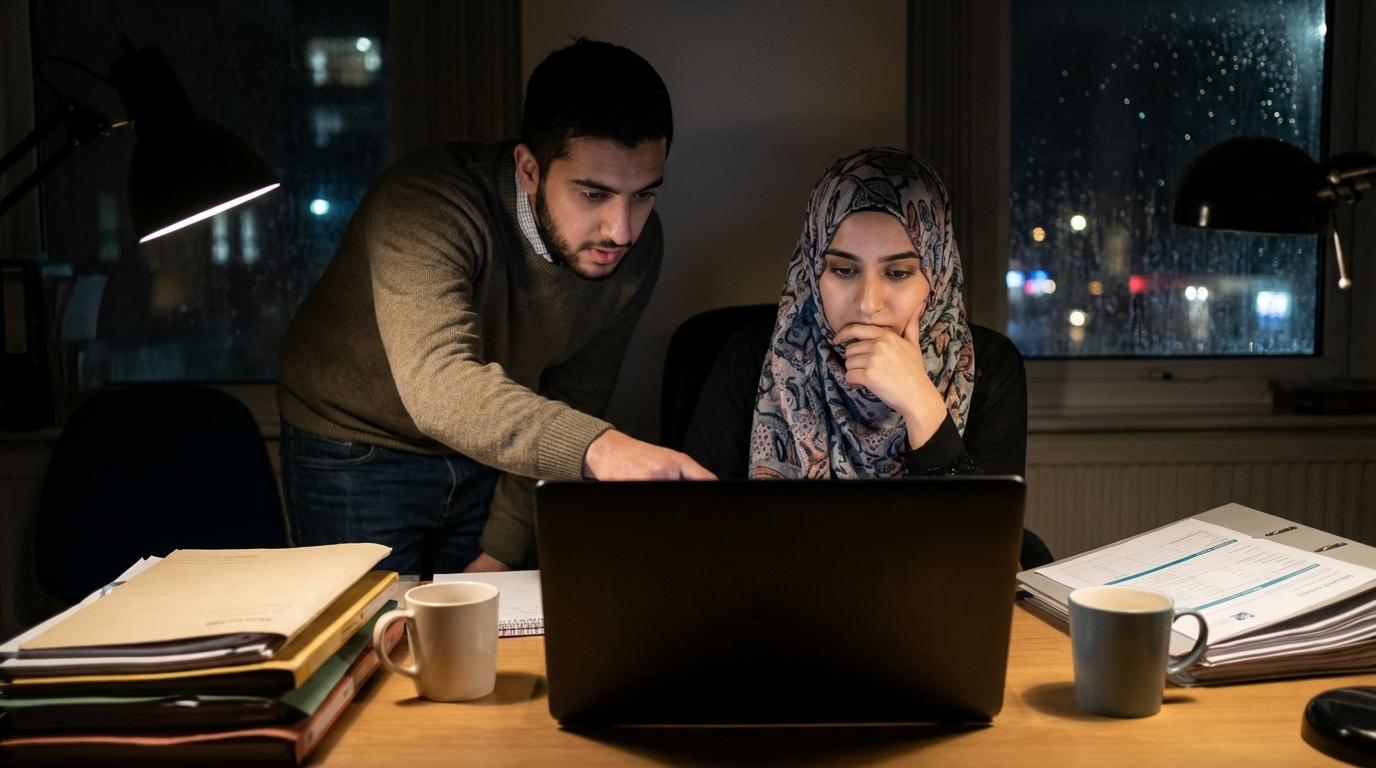 Team reviewing donation dashboard together on a laptop