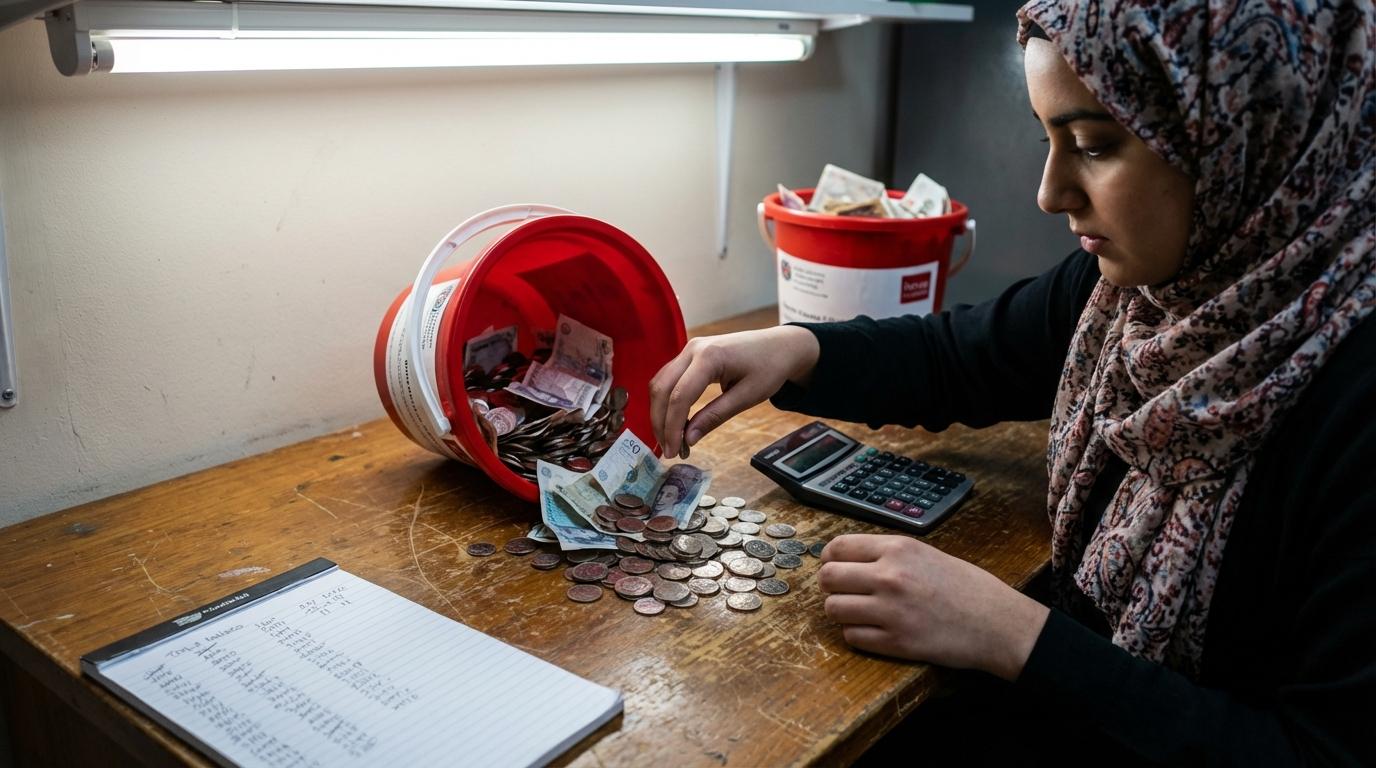 Counting donations after a charity event