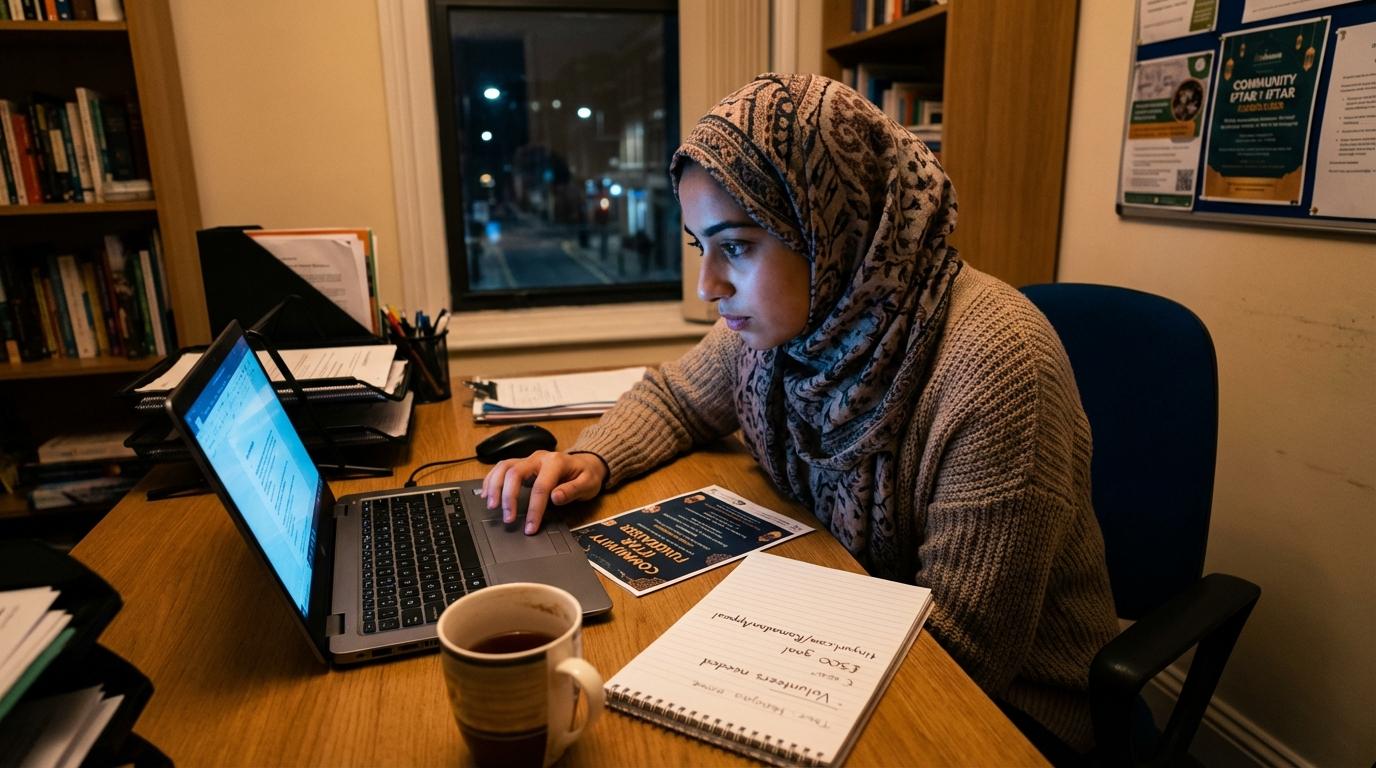 Setting up a pledge campaign link on a laptop